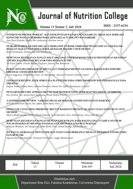JOURNAL OF NUTRITION COLLEGE - Vol 13, No 3 (2024):  Juli