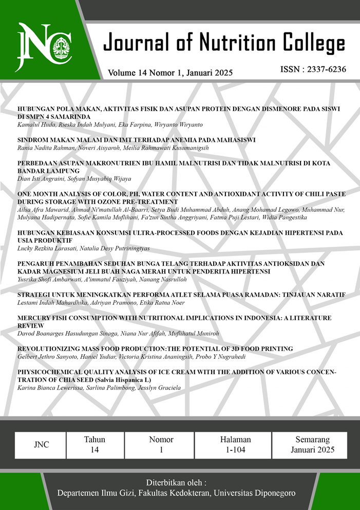 JOURNAL OF NUTRITION COLLEGE - Vol 14, No 1 (2025): Januari