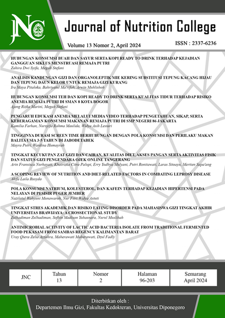 JOURNAL OF NUTRITION COLLEGE - Vol 13, No 2 (2024): APRIL