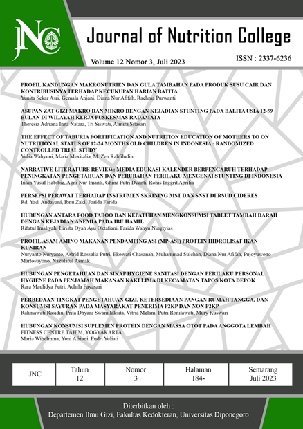 JOURNAL OF NUTRITION COLLEGE - Vol 12, No 3 (2023): Juli
