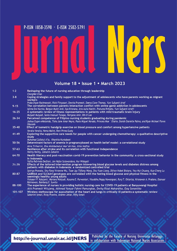 Jurnal Ners - Vol. 18 No. 1 (2023): MARCH 2023