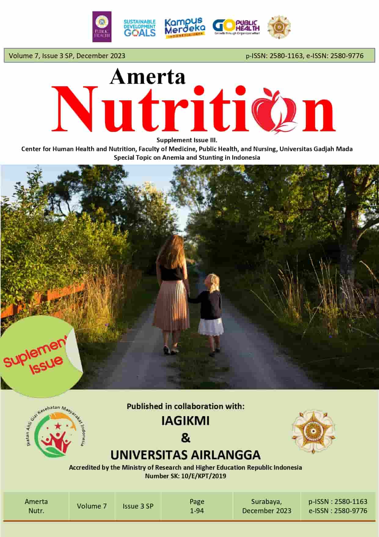 Amerta Nutrition - Vol. 7 No. 3SP (2023)