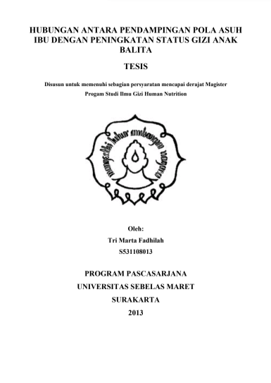 Tesis - Pengaruh penyuluhan pola asuh terhadap peningkatan status gizi anak balita