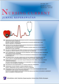 Nursing Current Journal Vol 10, No 1 (2022)