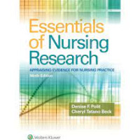 Essentials of nursing research - Appraising evidence for nursing practice. Edition 9