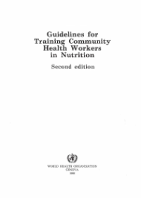 Guidelines for training community health workers in nutrition