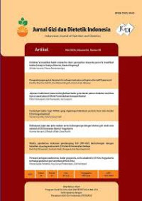 Jurnal Gizi dan Dietetik Indonesia - Indonesian Journal of Nutrition and Dietetics - Vol 10 Issue 3 2022