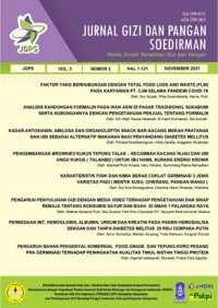 Jurnal Gizi dan Pangan Soedirman - Media Ilmiah Penelitian Gizi dan Pangan Vol. 5 No. 2 2021
