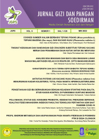 Jurnal Gizi dan Pangan Soedirman - Media Ilmiah Penelitian Gizi dan Pangan Vol. 6 No. 1 2022