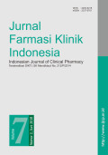 Jurnal farmasi klinik indonesia : Indonesian journal of clinical pharmacy Vol 7 No. 2 Juni 2018