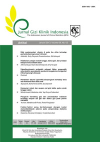 Jurnal Gizi Klinik Indonesia, 2016, Volume 13