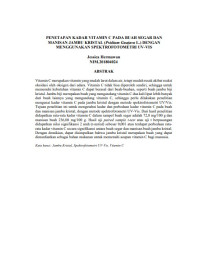 PENETAPAN KADAR VITAMIN C PADA BUAH SEGAR DAN MANISAN JAMBU KRISTAL (Psidium Guajava L.) DENGAN MENGGUNAKAN SPEKTROFOTOMETRI UV-VIS