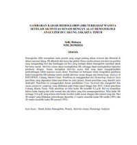 GAMBARAN KADAR HEMOGLOBIN (HB) TERHADAP WANITA SETELAH AKTIVITAS SENAM DENGAN ALAT HEMATOLOGI ANALYZER DI CAKUNG JAKARTA TIMUR