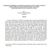 Gambaran Pemeriksaan Hematologi Rutin Pada Pasien COVID-19 Dengan Menggunakan Hematology Analyzer di Rumah Sakit Swasta Jakarta Utara
