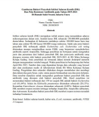 Gambaran Bakteri Penyebab Infeksi Saluran Kemih (ISK) dan Pola Resistensi Antibiotik Tahun 2019-2021 di Rumah Sakit Swasta Jakarta Utara