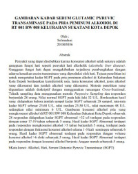 Gambaran Kadar Serum Glutamic Pyruvic Transminase Pada Pria Peminum Alkohol di RT 001 RW 008 Kelurahan Sukatani Kota Depok