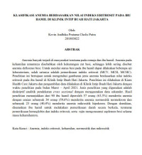 Klasifikasi Anemia Berdasarkan Nilai Indeks Eritrosit Pada Ibu Hamil Di Klinik Intip Buah Hati Jakarta