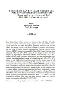 Formulasi dan Evaluasi Masker Peel-Off Beras Ketan Hitam (Oryza sativa var.glutinosa) dan Teh hijau (Camelia sinensis)