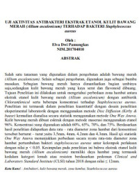 Uji Aktivitas Antibakteri Ekstrak Etanol Kulit Bawang Merah (Allium ascalonicum)Terhadap Bakteri Staphylococcus aureus.