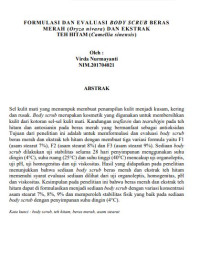 Formulasi dan Evaluasi Body Scrub Beras Merah (Oryza nivara) dan Ekstrak Teh Hitam (Camellia sinensis)