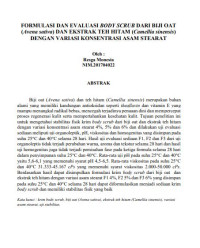 Formulasi Dan Evaluasi Body Scrub Dari Oat (Avena sativa) Dan Ekstrak Teh Hitam (Camellia sinensis)