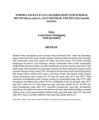 Formulasi Dan Evaluasi Krim Body Scrub Beras Hitam (Oryza Sativa L.) Dan Ekstrak Teh Hitam (Camellia Sinensis)