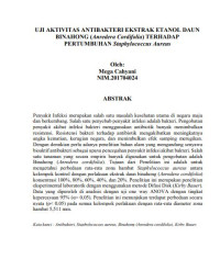 Uji Aktivitas Antibakteri Ekstrak Daun Binahong (Anredera cordifolia) Terhadap Pertumbuhan Staphylococcus aureus