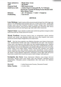 ASUHAN KEPERAWATAN PADA By.Ny. S DENGAN PNEUMONIA NEONATAL DALAM MASA PANDEMI DI RUANG PERINA RUMAH SAKIT MITRA KELUARGA BEKASI TIMUR