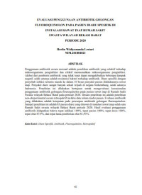 EVALUASI PENGGUNAAN ANTIBIOTIK GOLONGAN FLUOROQUINOLON PADA PASIEN DIARE SPESIFIK DI INSTALASI RAWAT INAP RUMAH SAKIT SWASTA WILAYAH BEKASI BARAT PERIODE 2020