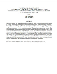 PENETAPAN KADAR VITAMIN C PADA EKSTRAK KULIT BUAH NANAS (Ananas comosus (L.) Merr.) MENGGUNAKAN VARIASI KONSENTRASI PELARUT DENGAN METODE SPEKTROFOTOMETRI UV-Vis.