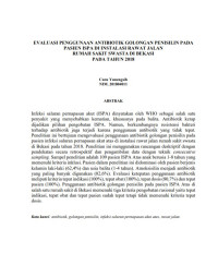 EVALUASI PENGGUNAAN ANTIBIOTIK GOLONGAN PENISILIN PADA PASIEN ISPA DI INSTALASI RAWAT JALAN RUMAH SAKIT SWASTA DI BEKASI PADA TAHUN 2018