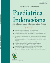 Paediatrica Indonesiana - Vol 56 No 1 (2016)