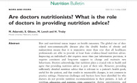 Are doctors nutritionists? What is the role of doctors in providing nutrition advice?