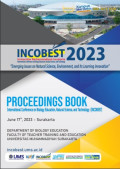 International Conference in Biology Education, Natural Science and Tecghnology (INCOBEST) 2023 - Universitas Muhammadiyah Surakarta 