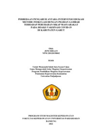 TESIS - PERBEDAAN PENGARUH ANTARA INTERVENSI EDUKASI METODE INOKULASI DENGAN PILIHAN GAMBAR TERHADAP PERUBAHAN SIKAP MASYARAKAT PADA HOAKS VAKSINASI COVID-19 DI KABUPATEN GARUT