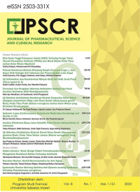 JPSCR: Journal of Pharmaceutical Science and Clinical Research Vol.8 No.1 2023