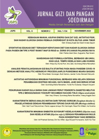 Image of Jurnal Gizi dan Pangan Soedirman - Media Ilmiah Penelitian Gizi dan Pangan Vol. 6 No. 2 2022
