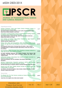 Image of JPSCR: Journal of Pharmaceutical Science and Clinical Research. Vol.10 No.1 2025