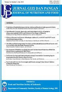 Image of Jurnal gizi dan pangan Vol. 15 No. 2 2020