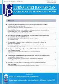 Image of Jurnal gizi dan pangan Vol. 16 No. 1 2021