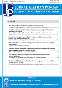 Image of Jurnal gizi dan pangan Vol. 16 No. 3 2021