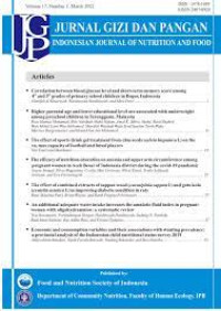 Image of Jurnal gizi dan pangan Vol. 17 No. 1 2022