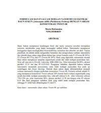 Image of FORMULASI DAN EVALUASI SEDIAAN NANOEMULSI EKSTRAK DAUN SUKUN (Artocarpus altilis (Parkinson) Fosberg) DENGAN VARIASI KONSENTRASI TWEEN 80