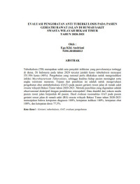 Image of EVALUASI PENGOBATAN ANTI TUBERKULOSIS PADA PASIEN GERIATRI RAWAT JALAN DI RUMAH SAKIT SWASTA WILAYAH BEKASI TIMUR  
TAHUN 2020-2021