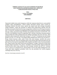 Image of FORMULASI DAN EVALUASI NANOEMULSI EKSTRAK DAUN KEMANGI (OCIMUM BASILICUM L.) DENGAN VARIASI KONSENTRASI TWEEN 80
