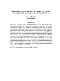 Image of FORMULASI DAN EVALUASI NANOEMULSI EKSTRAK UMBI BIT (Beta vulgaris L.) DENGAN VARIASI KONSENTRASI TWEEN 80