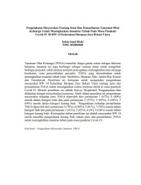 Image of Pengetahuan Masyarakat Tentang Jenis Dan Pemanfaatan Tanaman Obat Keluarga Untuk Meningkatkan imunitas Tubuh Pada Masa Pandemi Covid-19 Di RW 14 Kelurahan Harapan Jaya Bekasi Utara