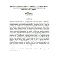 Image of PENGARUH SUHU PENYIMPANAN TERHADAP KADAR VITAMIN C PADA MINUMAN KEMASAN JAMBU BIJI MERAH YANG DIJUAL DI KOTA BEKASI