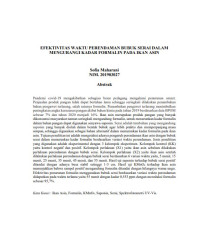 Image of EFEKTIVITAS WAKTU PERENDAMAN BUBUK SERAI DALAM MENGURANGI KADAR FORMALIN PADA IKAN ASIN