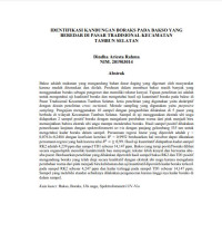 Image of IDENTIFIKASI KANDUNGAN BORAKS PADA BAKSO YANG BEREDAR DI PASAR TRADISIONAL KECAMATAN TAMBUN SELATAN